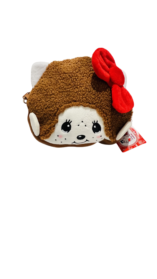 Monchichi x Hello Kitty Face Plush Shoulder Bag