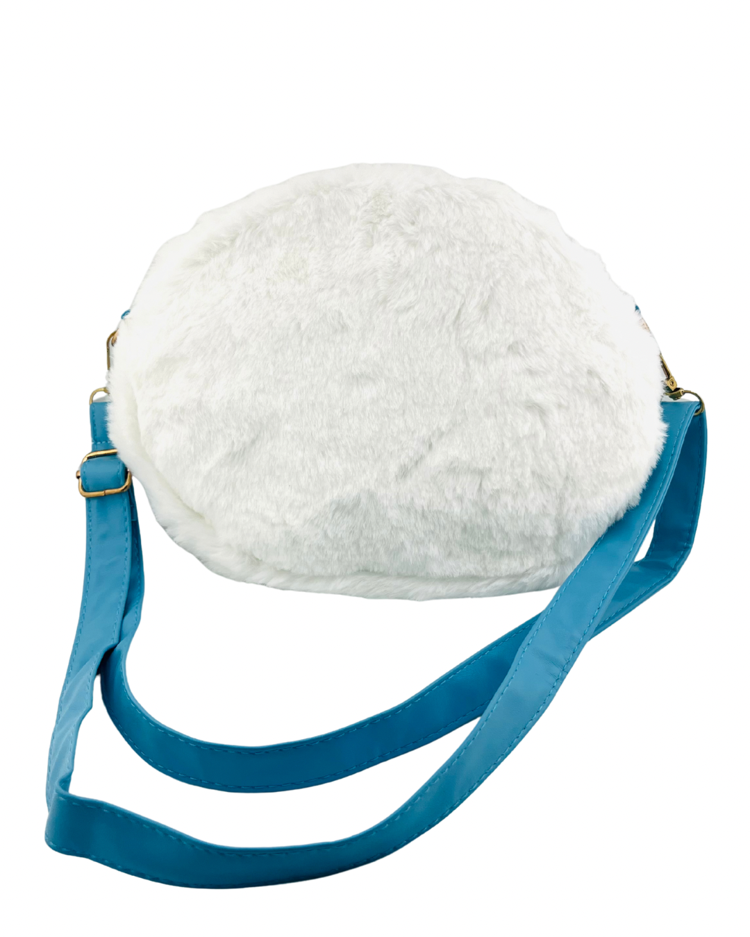 Hachiware with a Cinnamonroll hat crossbody
